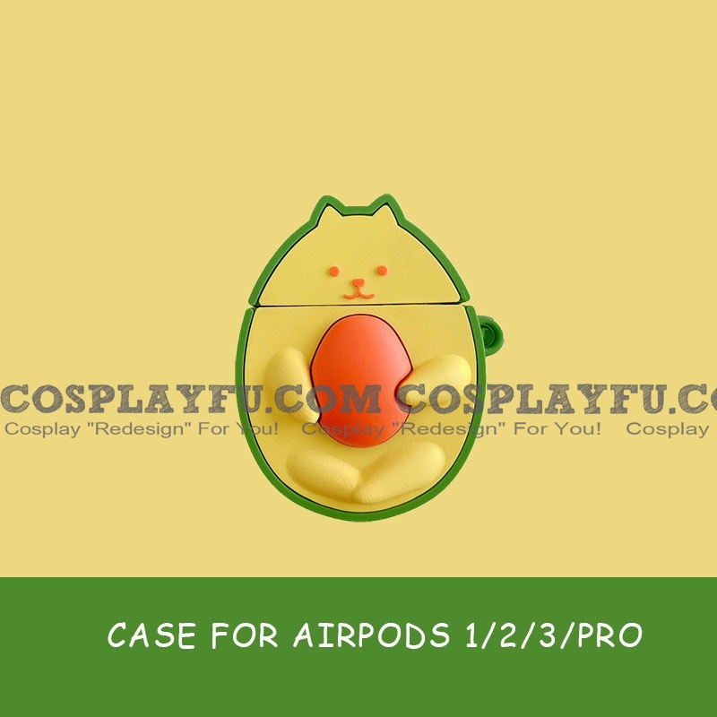 Cute Avocado Cat | Airpod Case | Silicone Case for Apple AirPods 1, 2, Pro 코스프레